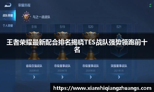 王者荣耀最新配合排名揭晓TES战队强势领跑前十名